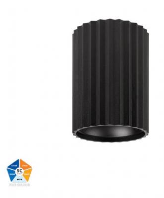 NELLA 7W 240V RIBBED BLACK SURFACE MOUNTED DOWNLIGHT